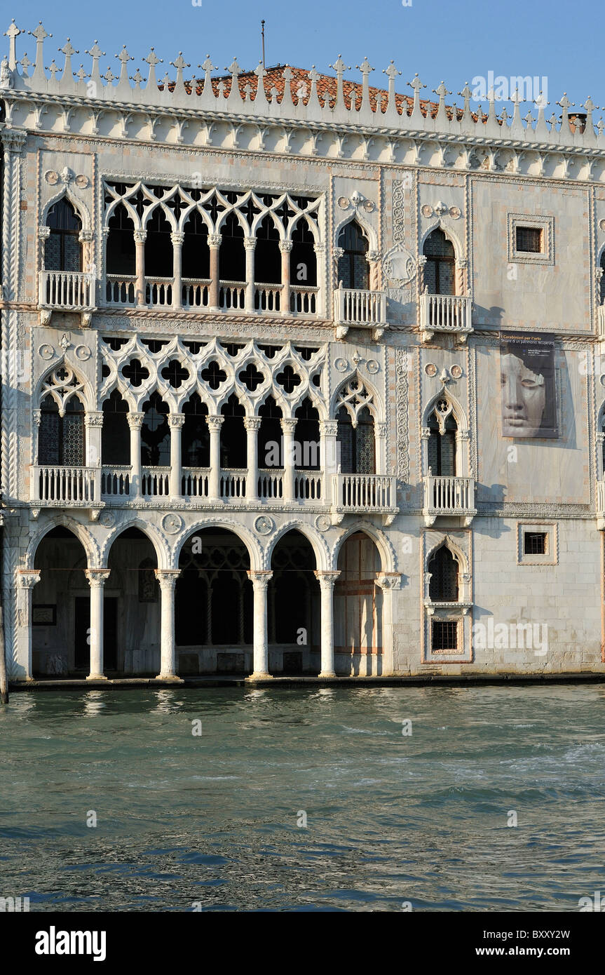 Venice. Italy. 15th C Ca' d'Oro from the Grand Canal. Stock Photo
