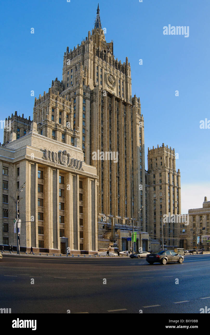 Majestic building of the Foreign Office in Moscow Stock Photo