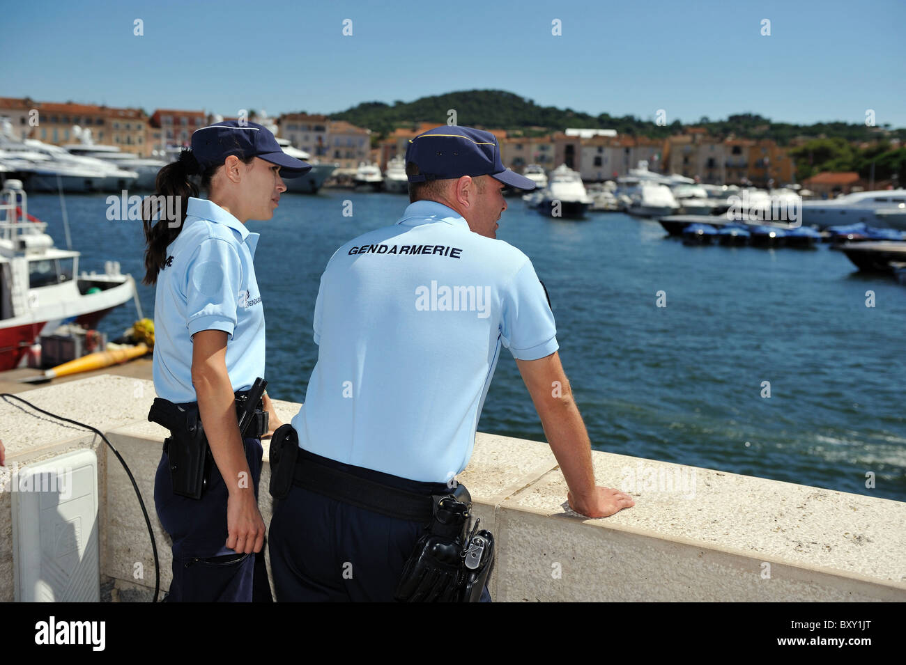 Saint Tropez (83): gendarmes on patrol Stock Photo