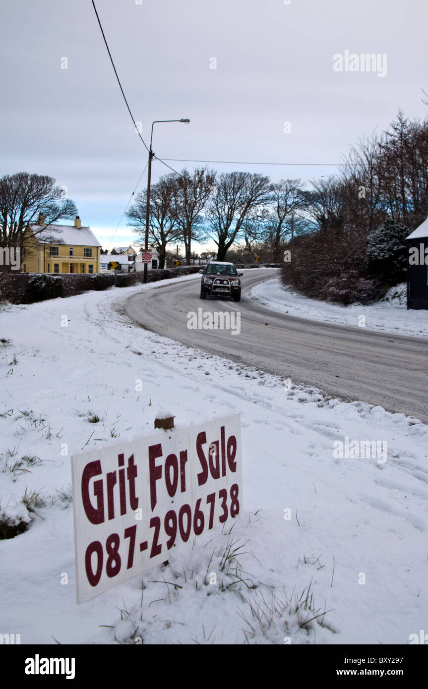 Roadside sign advertising Grit for Sale Stock Photo