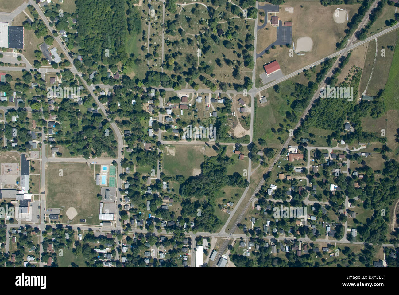 Aerial Leslie Northern Neighborhoods Stock Photo