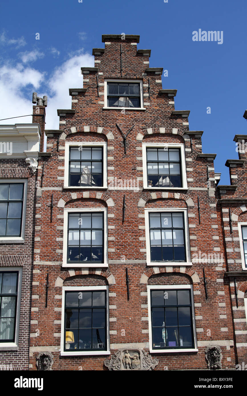 Traditional Dutch house and architecture in Haarlem, Holland Stock Photo