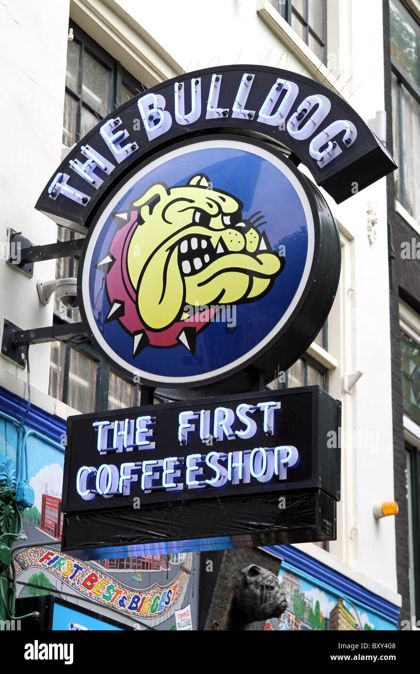 The Bulldog, the first coffee shop in Amsterdam, Holland Stock Photo