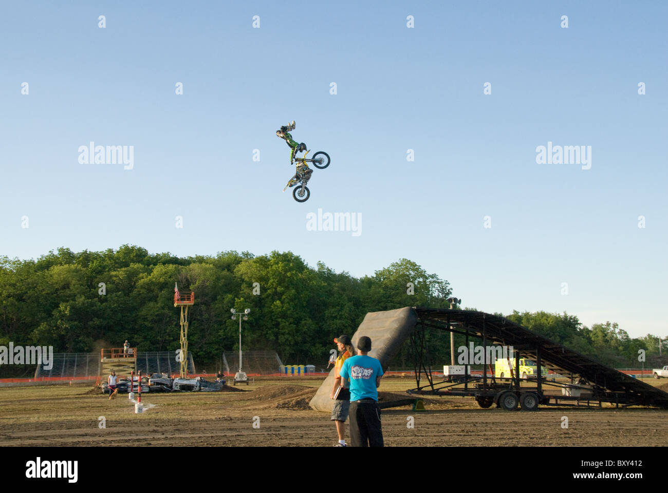 Bike Jump at LaPorte County Fairgrounds National Monster Truck Show Stock Photo