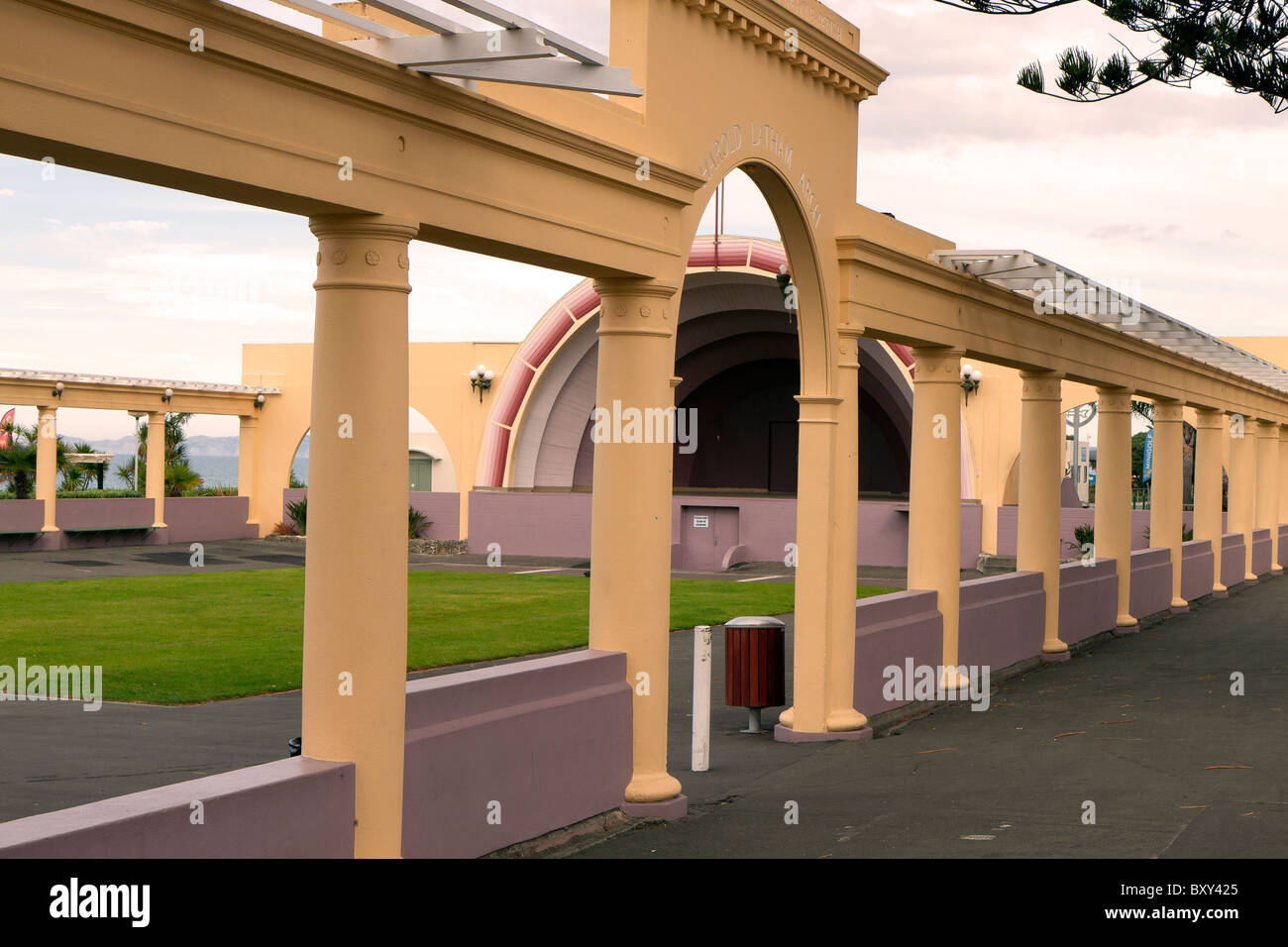 The Colonade and Sound Shell, Napier, New Zealand Stock Photo Alamy