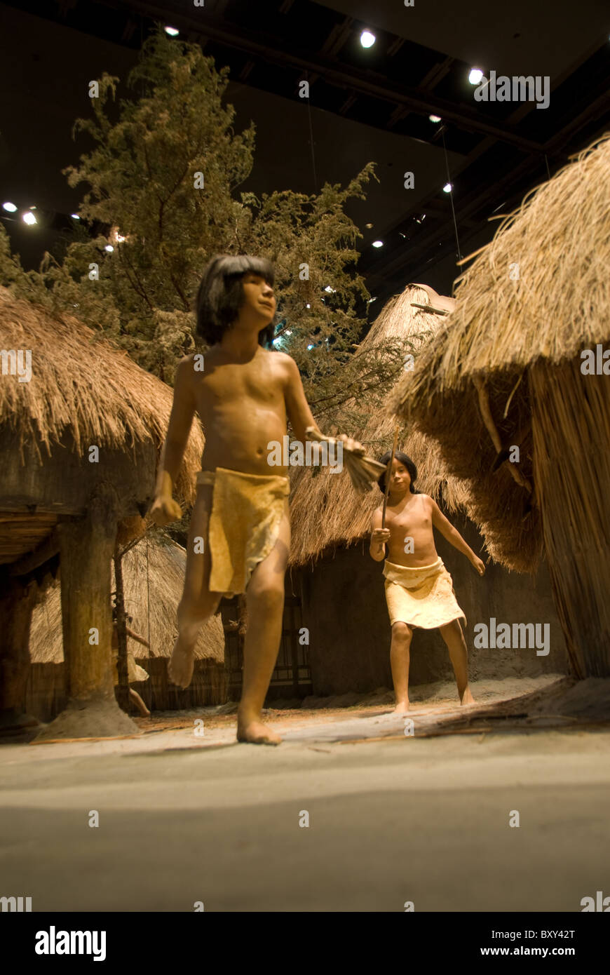 Cahokia Mounds State Historic Site Interpretive Center; life Exhibit; 30 Ramey Street; Collinsville; Illinois 62234 USA Stock Photo