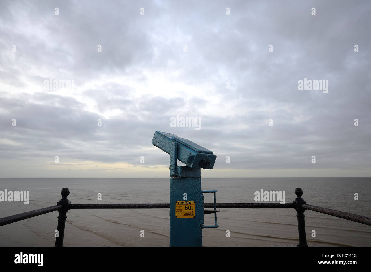 coin operated binoculars for tourists Reculver Kent Stock Photo Alamy