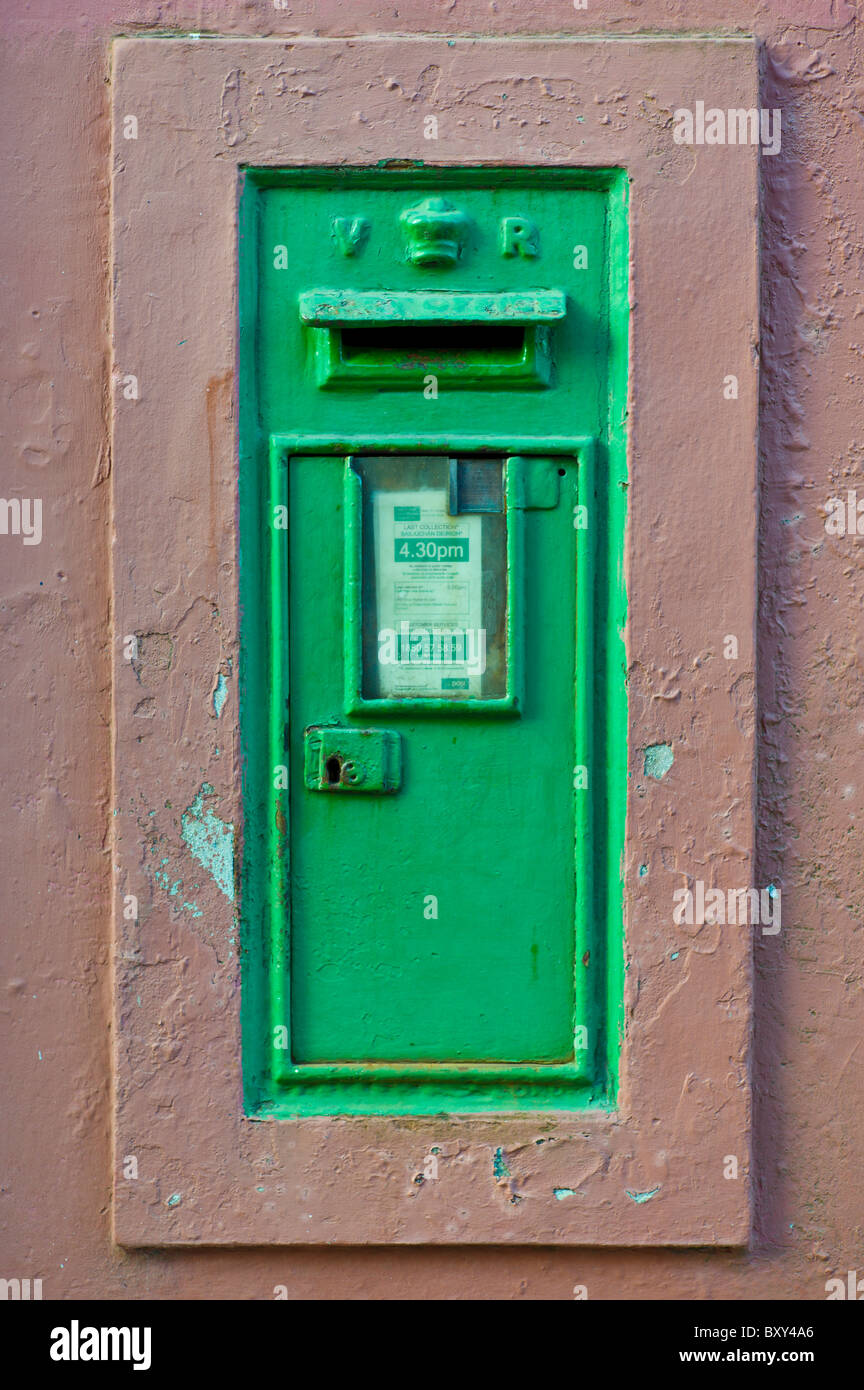Postbox from the time of Queen Victoria with cypher VR in Kinsale, County Cork, Ireland Stock Photo