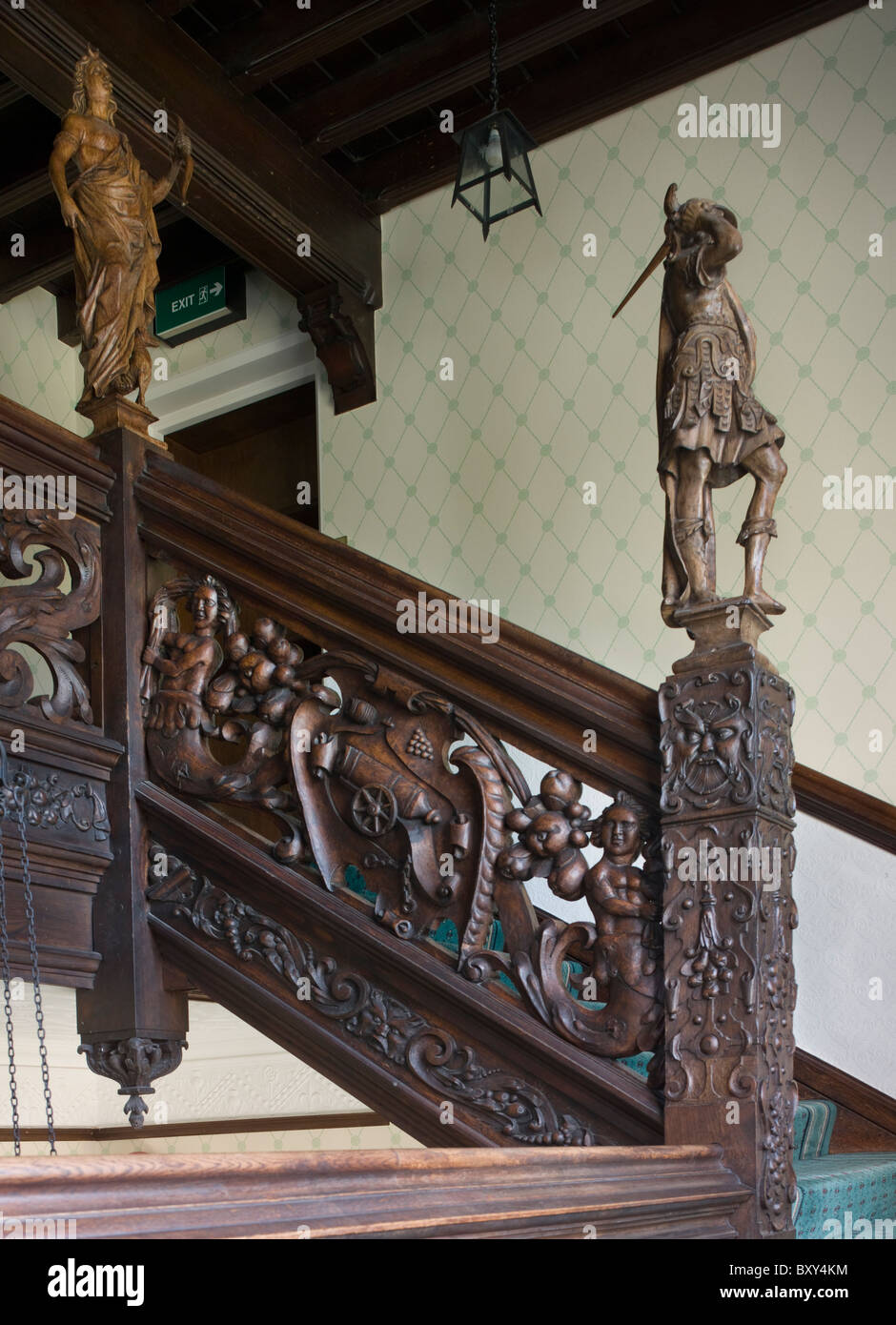 Aldermaston Court staircase Stock Photo