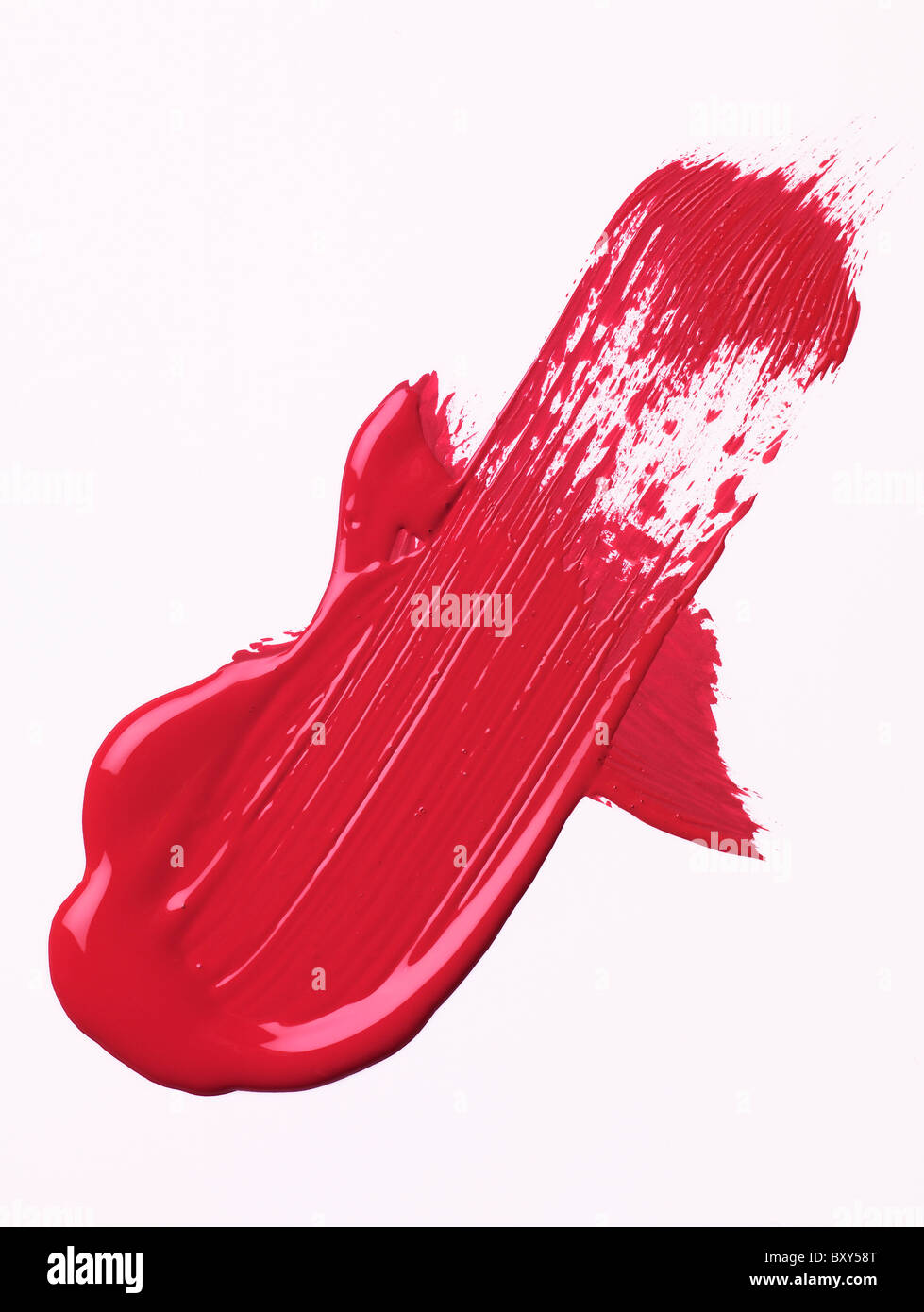 red paint splodge on a white background Stock Photo