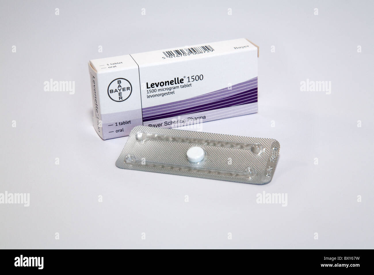 Levonelle Morning after pill for postcoital female contraception, UK Stock Photo