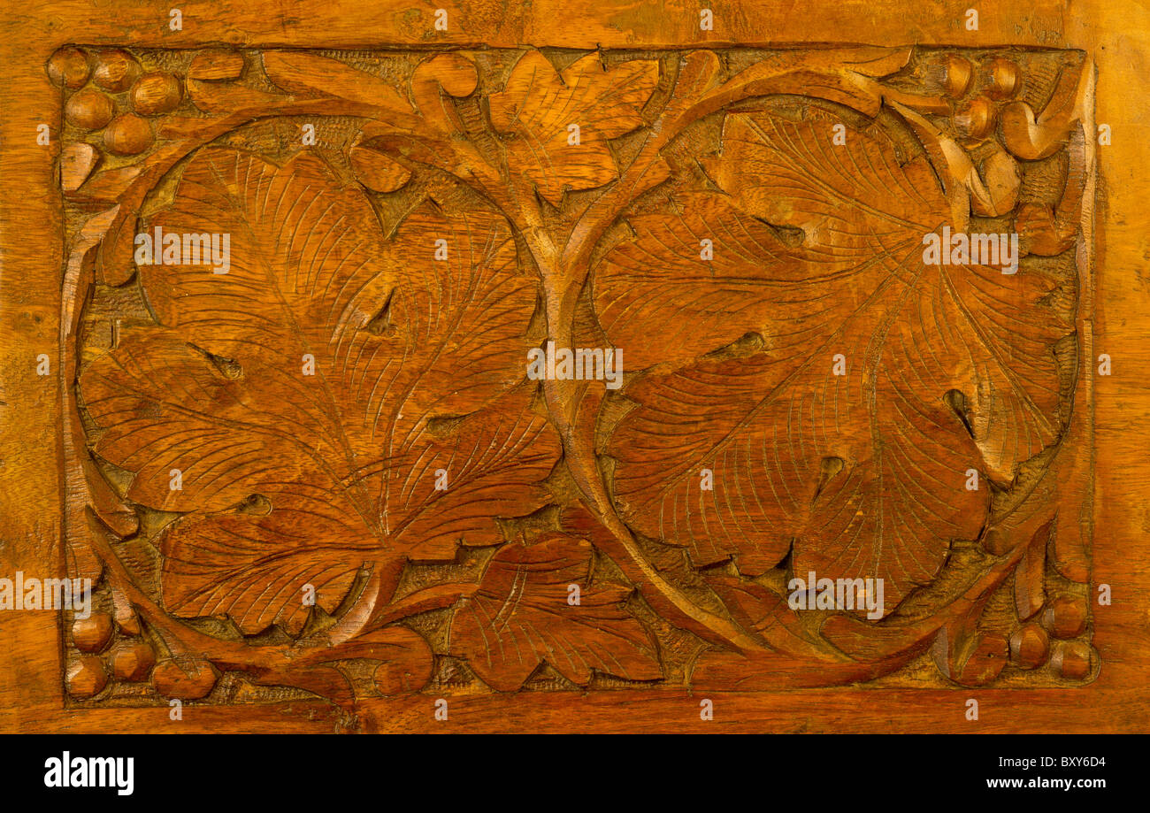 carved wood panel Stock Photo
