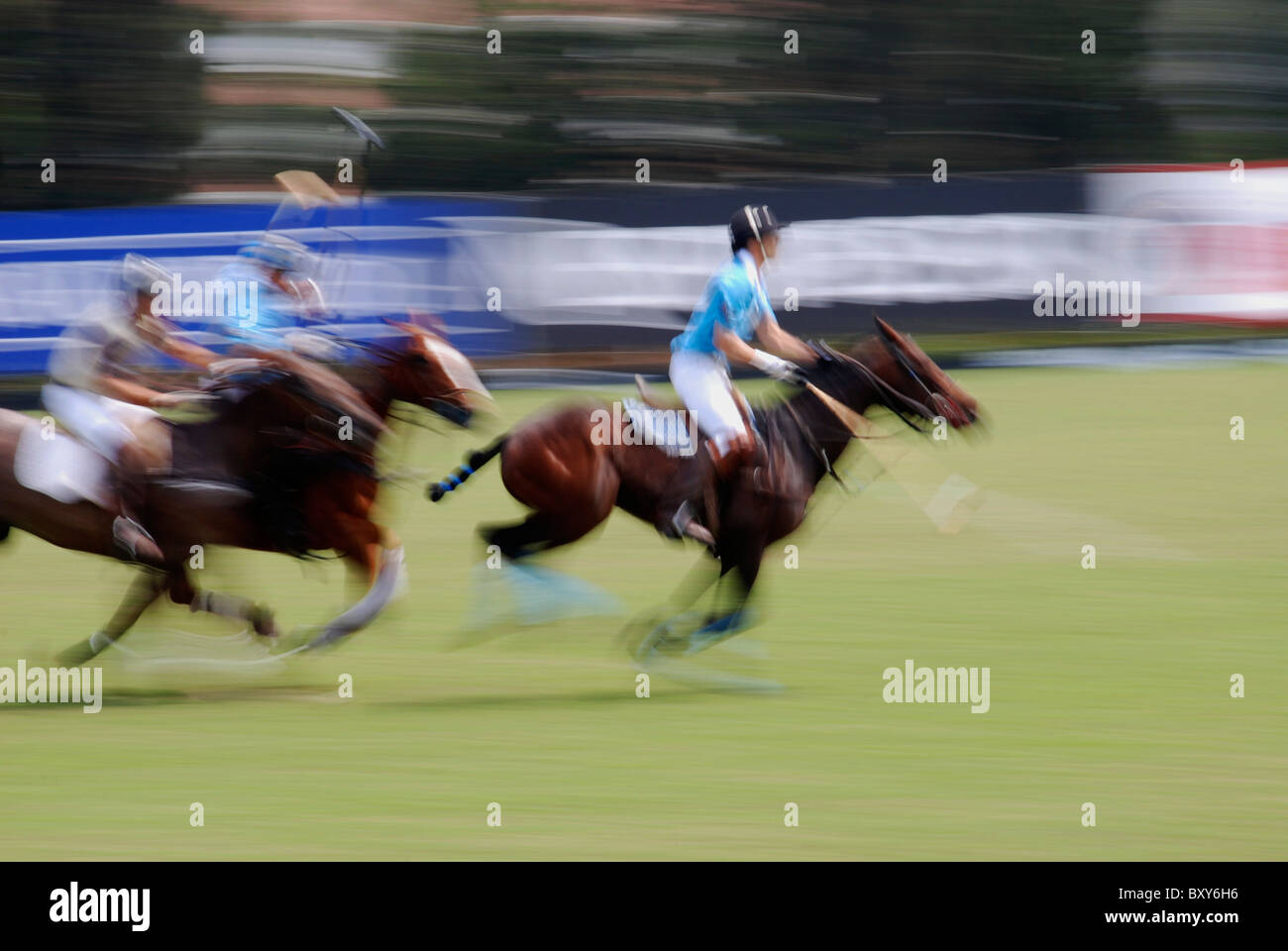 Polo players game Stock Photo