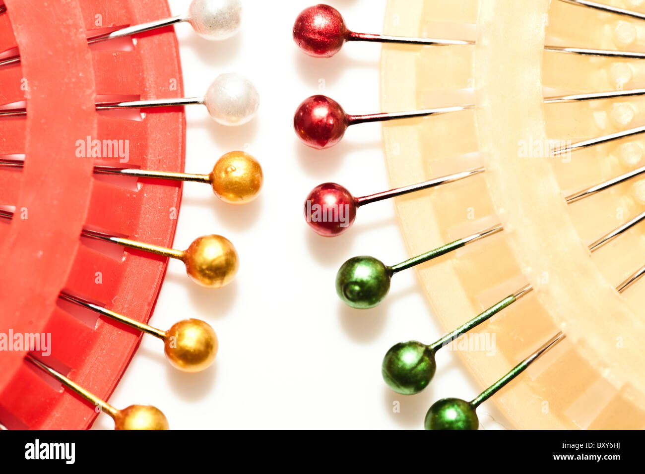 pins with coloured heads Stock Photo Alamy