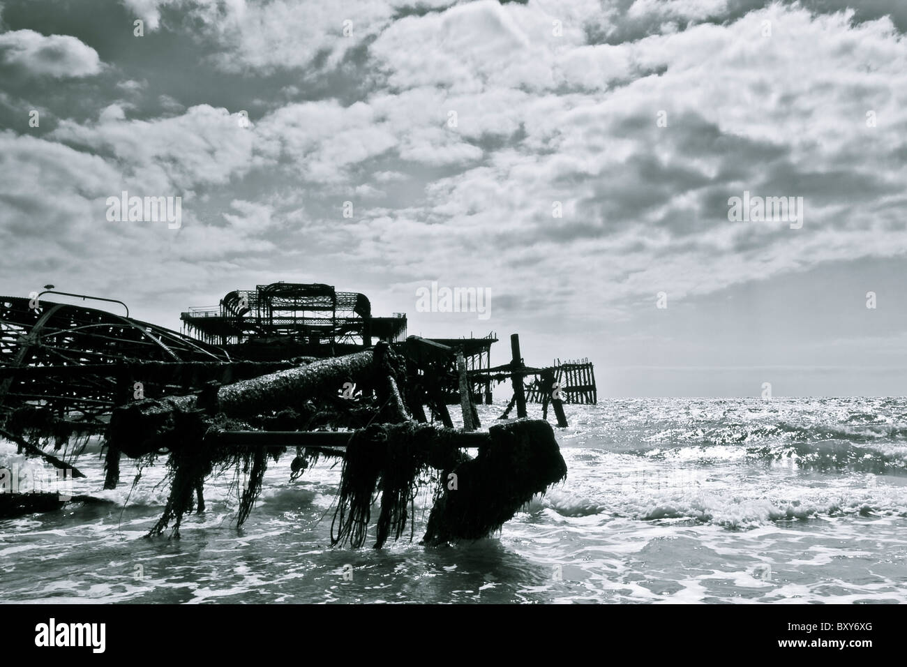 The West Pier in Brighton, UK Stock Photo