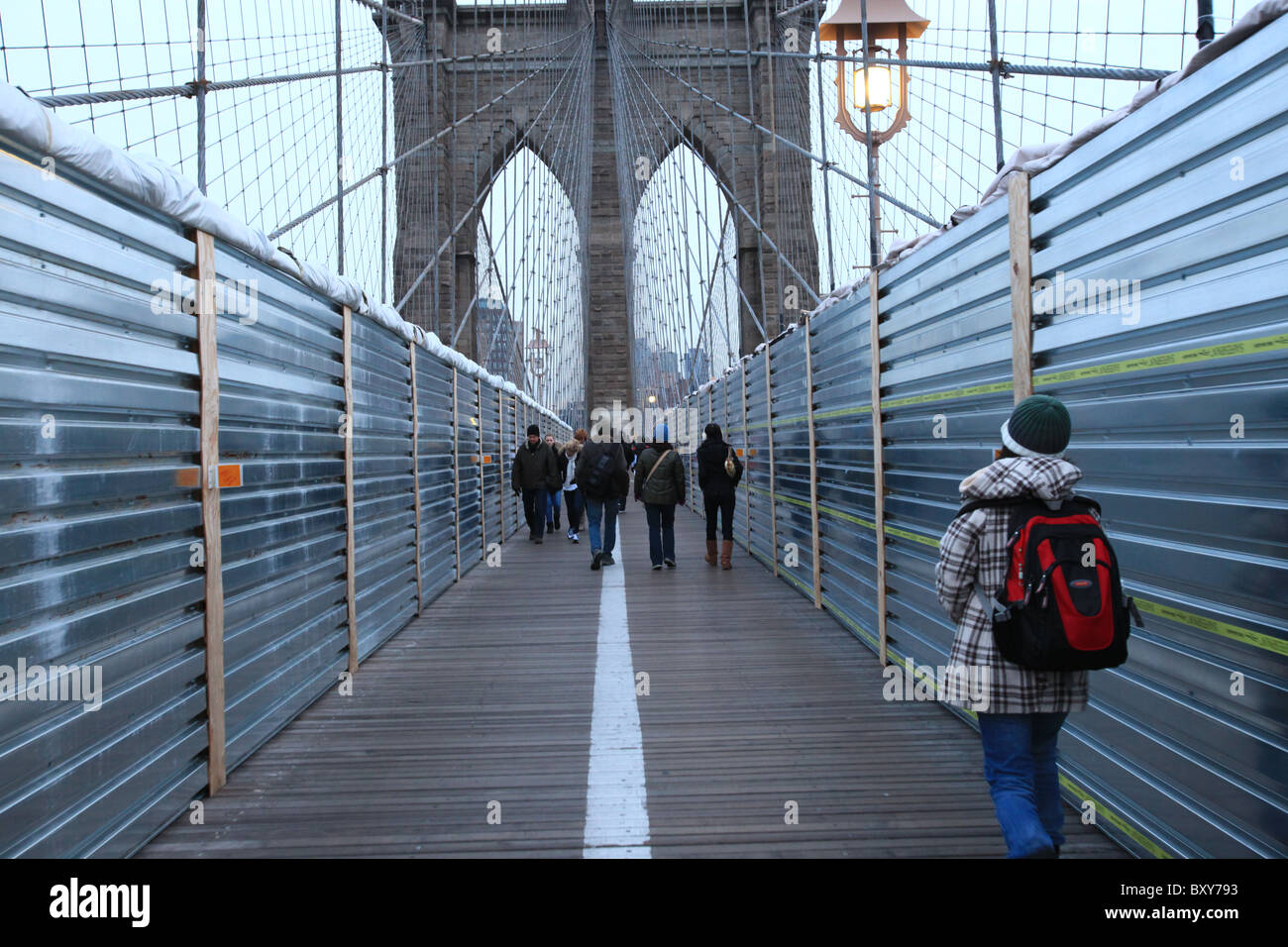 Brooklyn bridge under maintenance on Queens side, 2010 Stock Photo Alamy