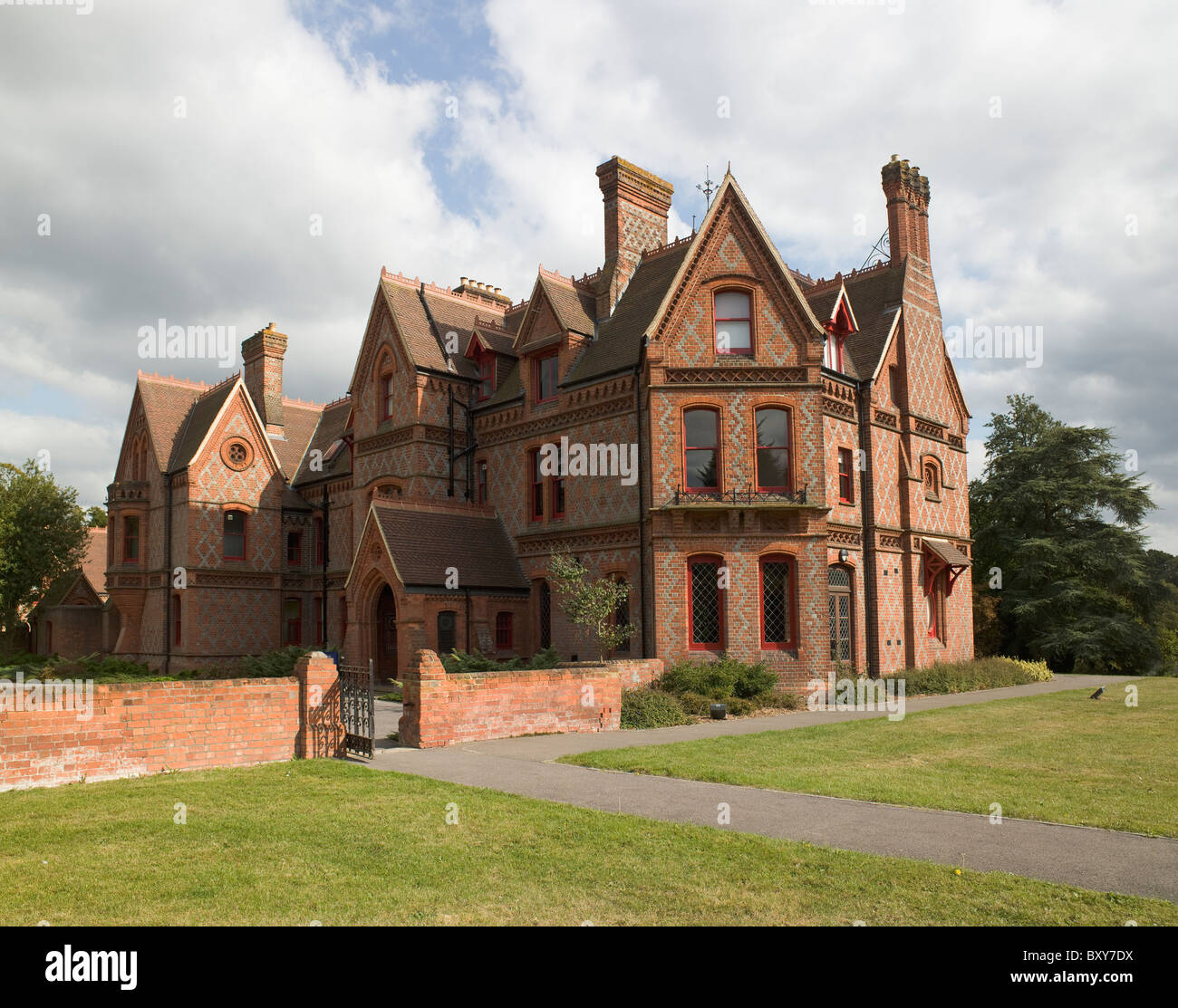 Reading University, Whiteknights campus, Berkshiure. Foxhill house, built as his own family home, by Alfred Waterhouse 1867-8 Stock Photo