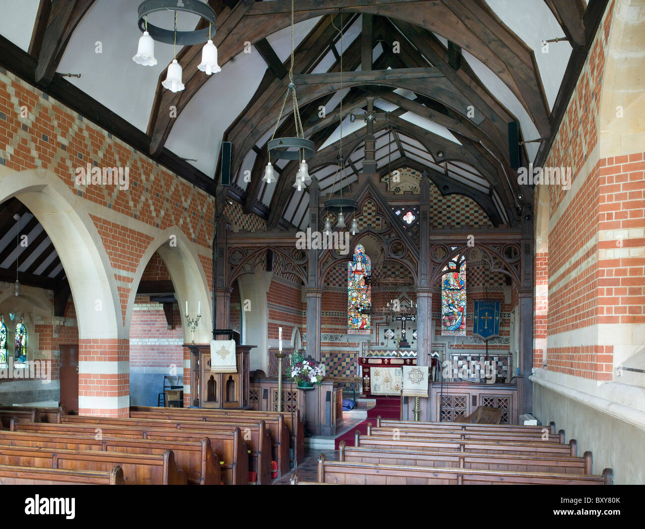 St Mary, Beech Hill nave Stock Photo Alamy