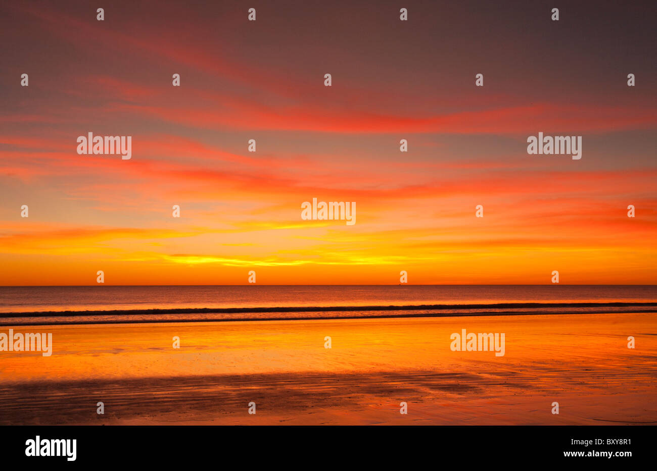 Sunset at Cable Beach, Broome, Kimberley, Western Australia Stock Photo