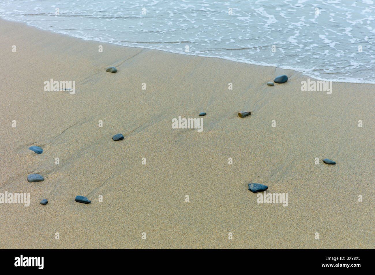 Pebbles on beach at Spanish Point, County Clare, West Coast of Ireland Stock Photo