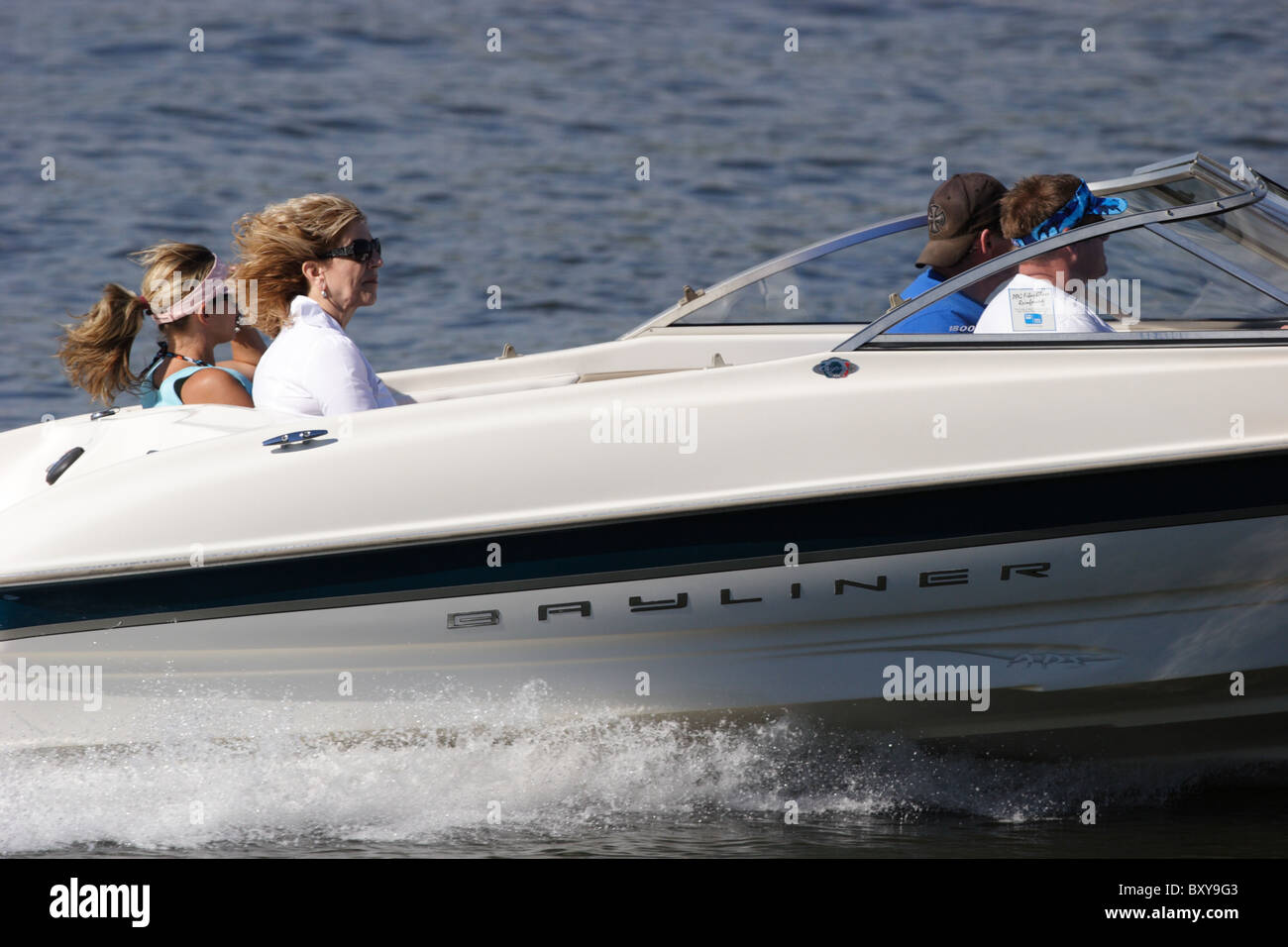 People boating on James River, Richmond, Virginia 2010 Stock Photo