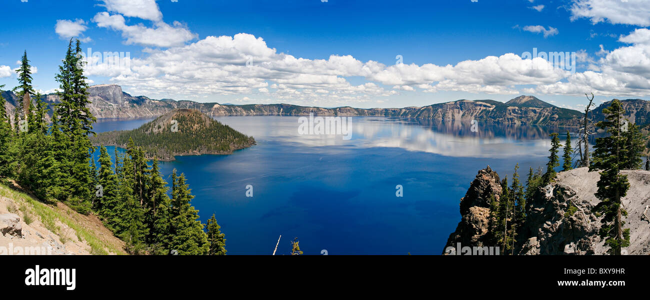 Crater Lake National Park, Oregon USA - High resolution panorama Stock Photo