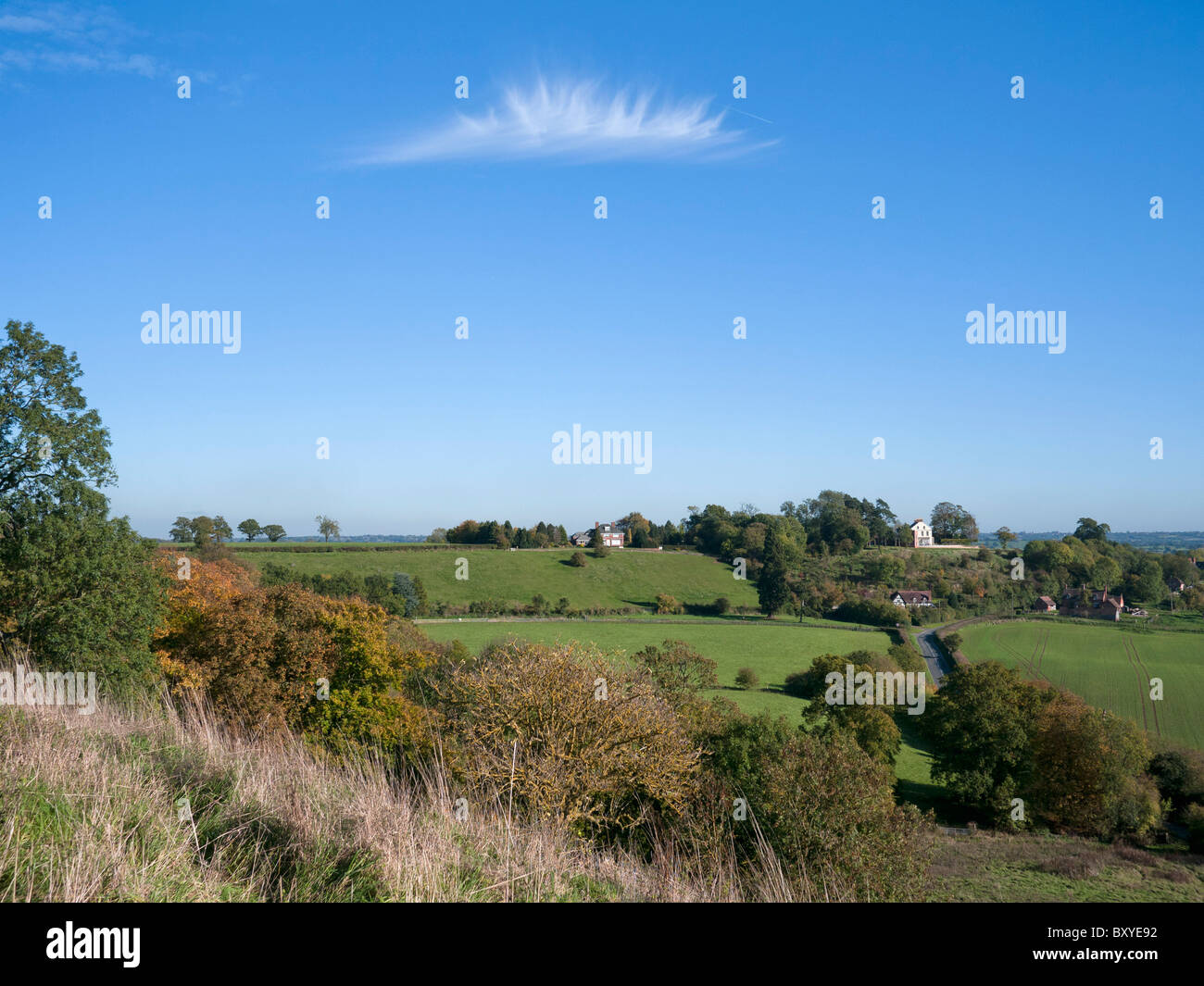 view from hanbury church worcestershire england uk the setting for the fictional village of ambridge in the radio serial the arc Stock Photo