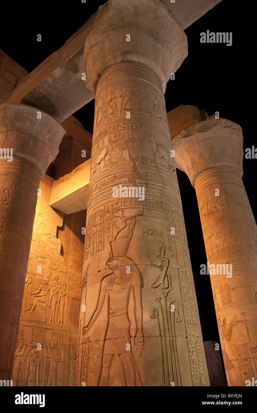 Kom Ombo Temple at night, Egypt Stock Photo