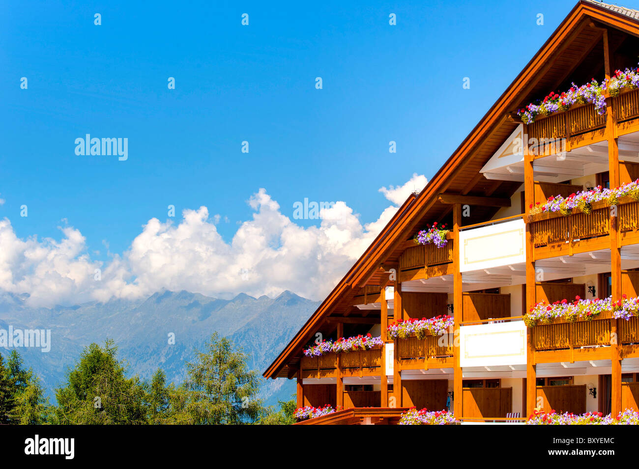 Mountain view from Avelengo Trentino Alto Adige South Tyrol Italy Stock Photo