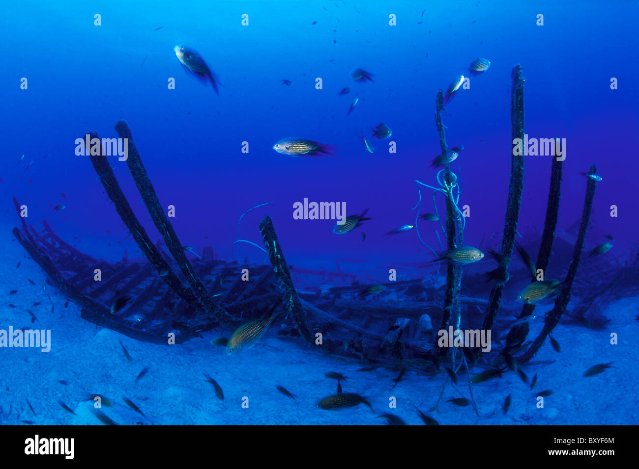 Mavi Wreck, Kas, Antalya, Mediterranean Sea, Turkey Stock Photo