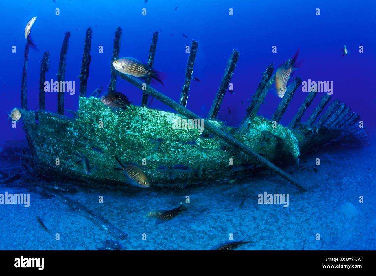 Mavi Wreck, Kas, Antalya, Mediterranean Sea, Turkey Stock Photo