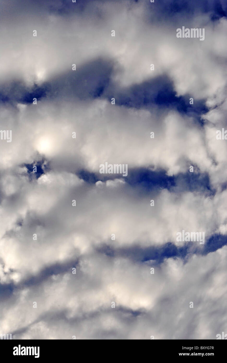 blue sky with white fluffy clouds background texture Stock Photo - Alamy