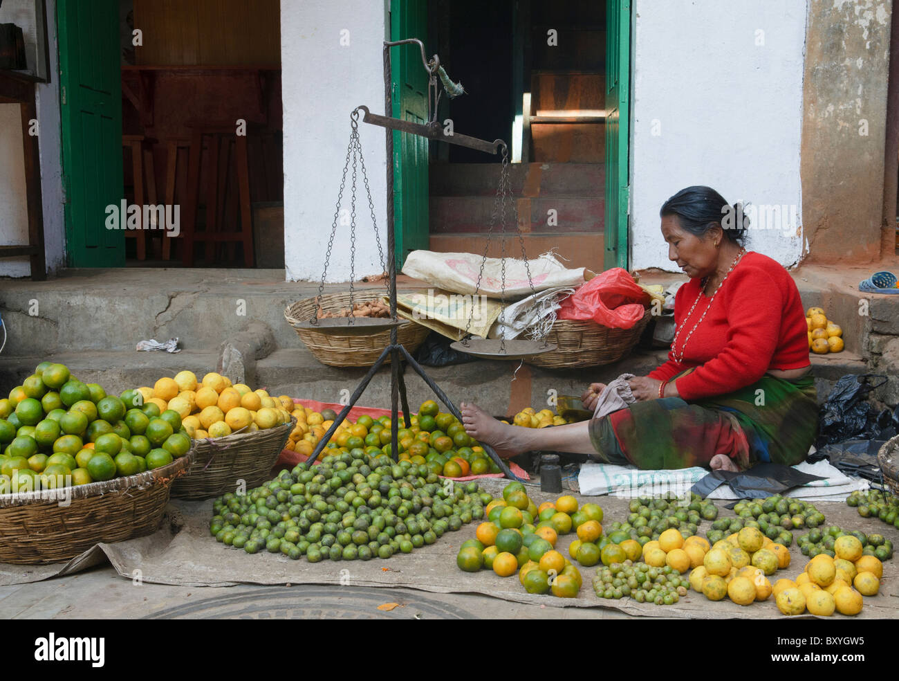 fruit vendor in Kathmandu, Nepal Stock Photo Alamy
