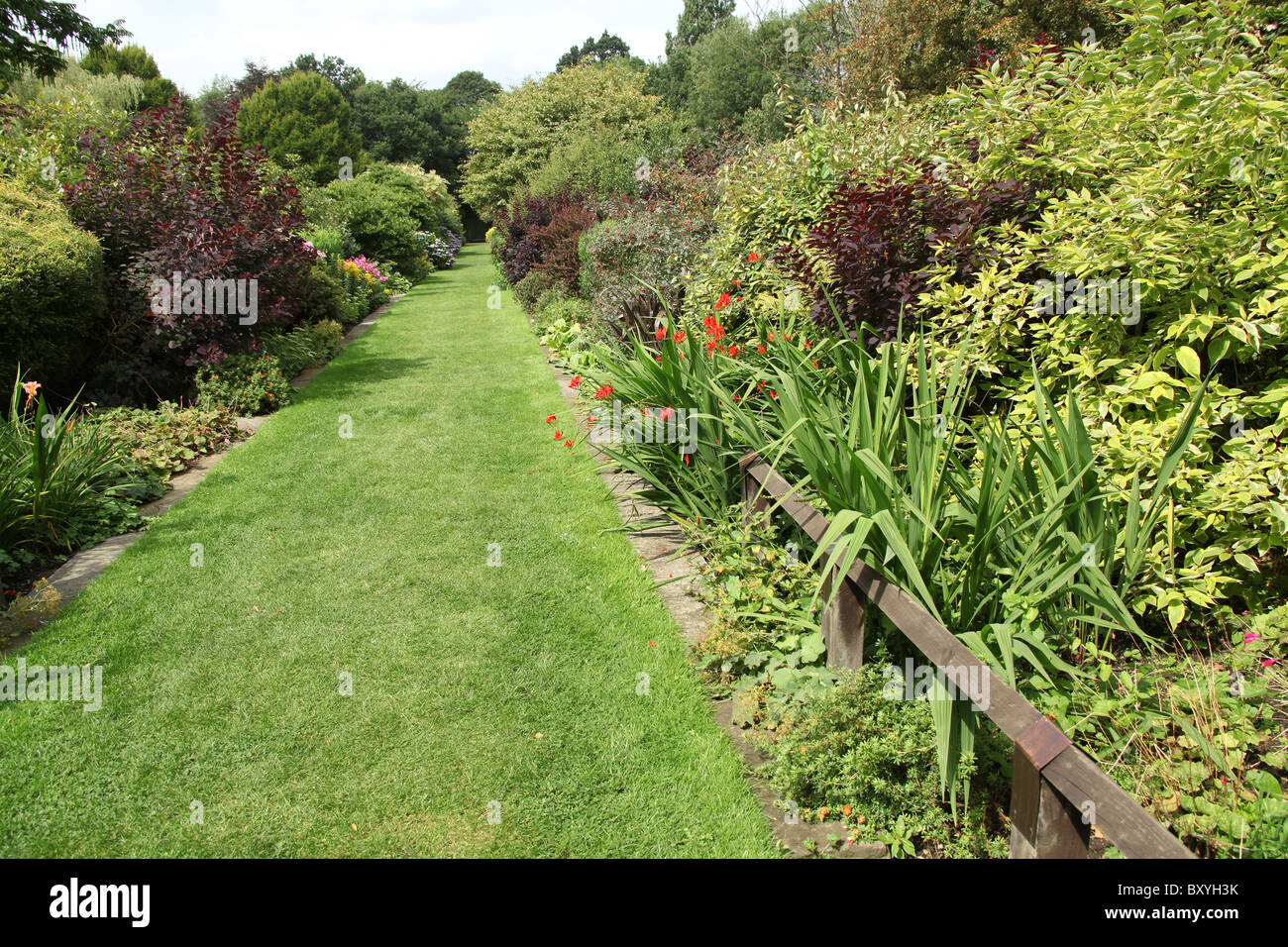 Walkden Gardens, Sale, England. Picturesque summer view of Walkden