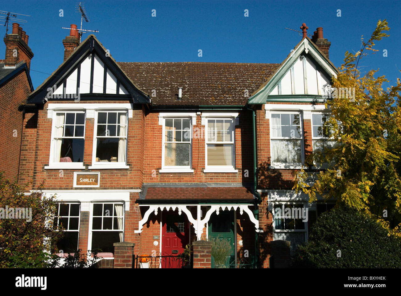 Edwardian terraced houses London UK Stock Photo Alamy