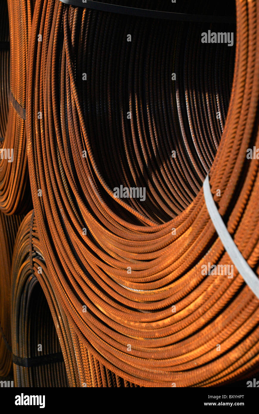 Concrete reinforcement steel rebar coils Stock Photo Alamy