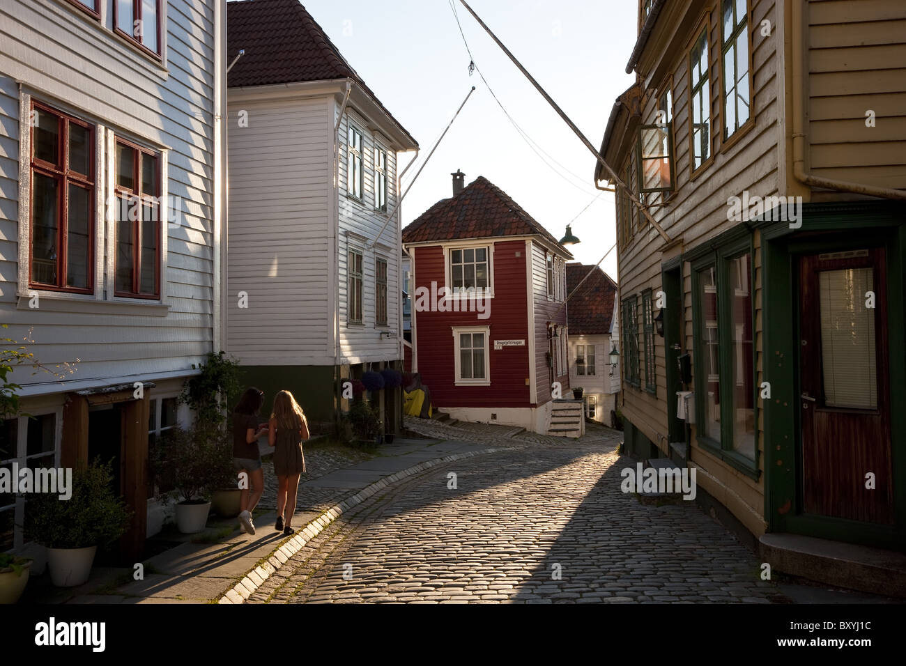 Old wooden houses, Bergen, Norway Stock Photo