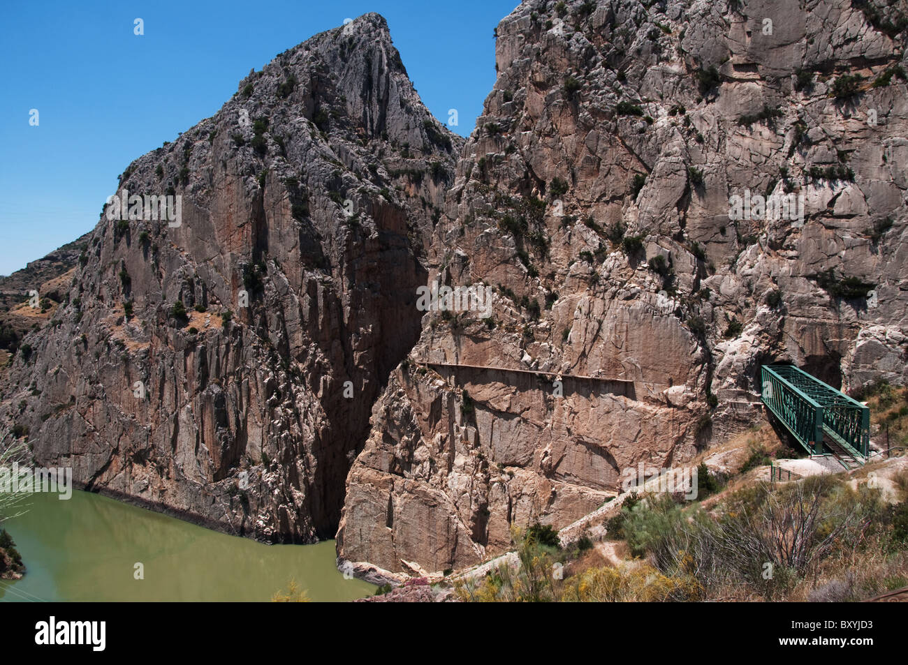 Camino del Rey walkway and el chorro gorge in Spain Stock Photo