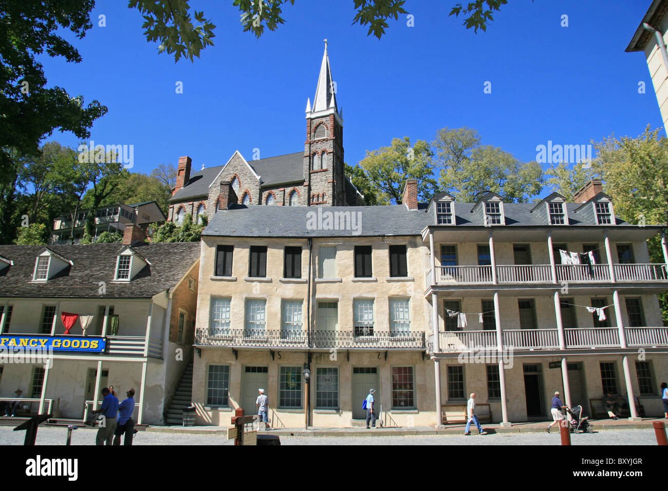 St Peter's Catholic Church viewed from Main street, Harpers Ferry, West ...