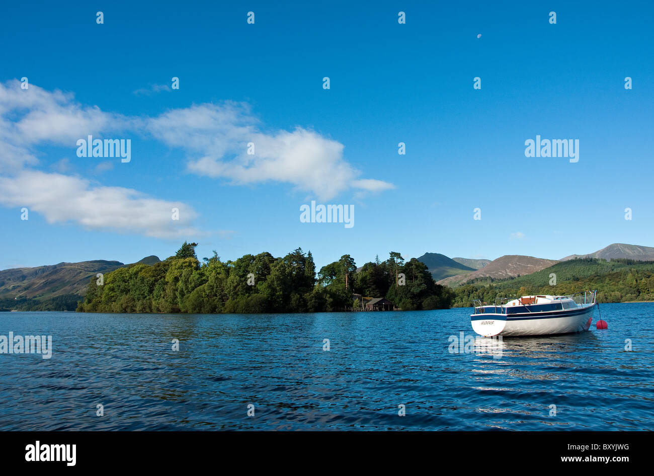 Derwent Island on Derwent Water near Keswick in the Lake District Stock