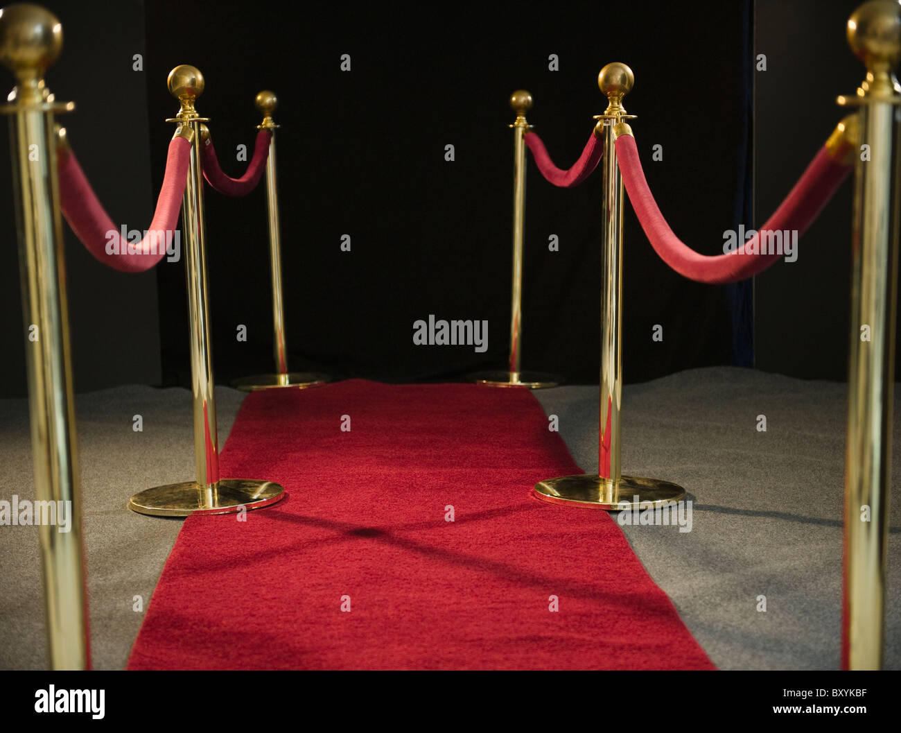 Rope barriers at red carpet event Stock Photo