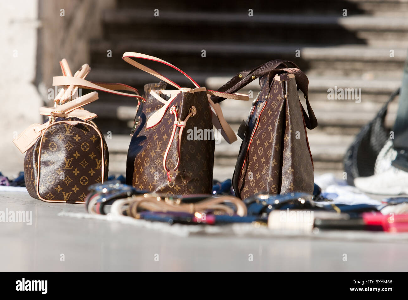 Louis Vuitton mock fake imitation forgery sham bag bags Turkey Turkish  Stock Photo - Alamy