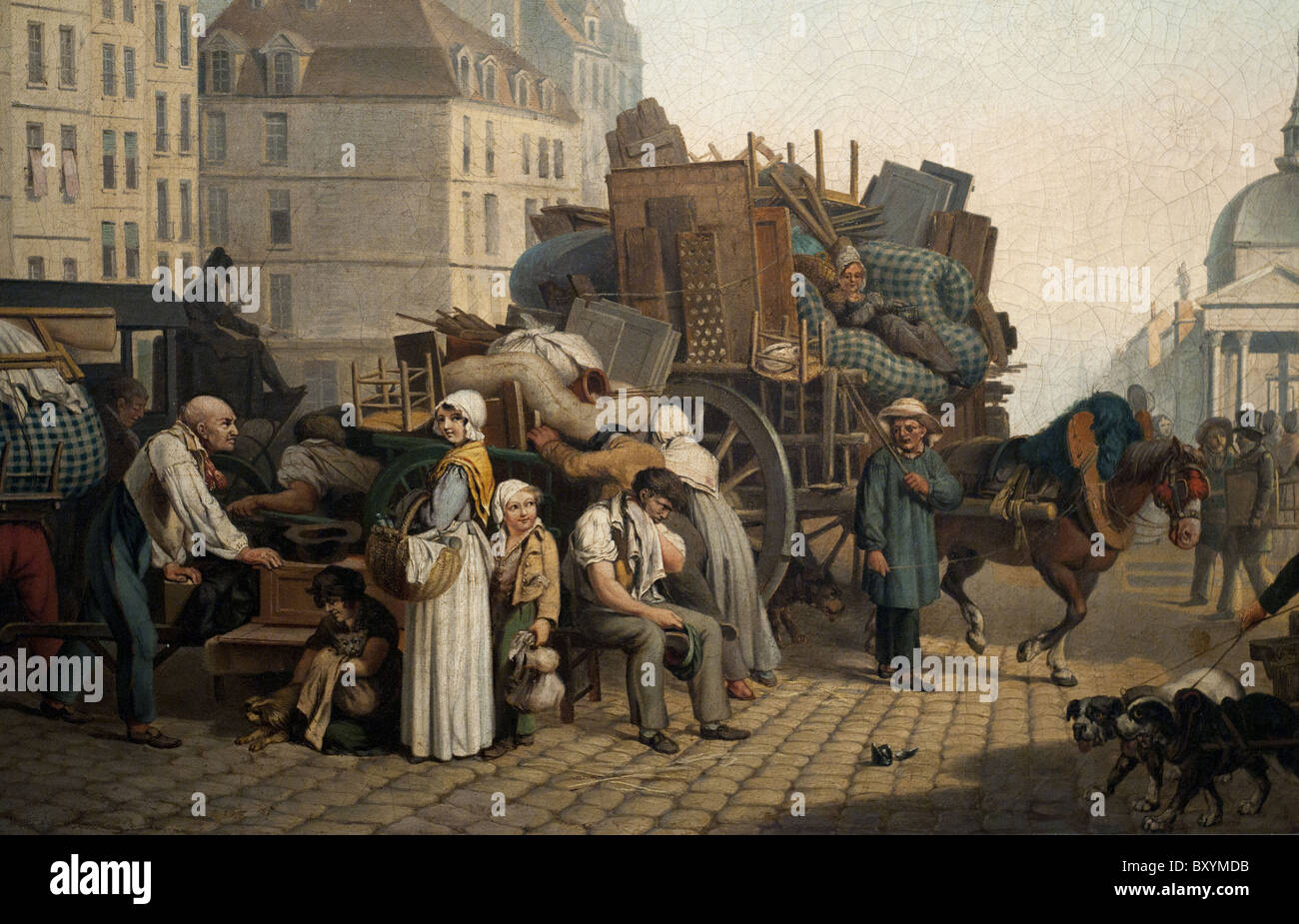 Louis-Léopold Boilly Les Déménagements - The Movings 1840 XIX th Century Paris : Musée Cognacq-Jay Stock Photo