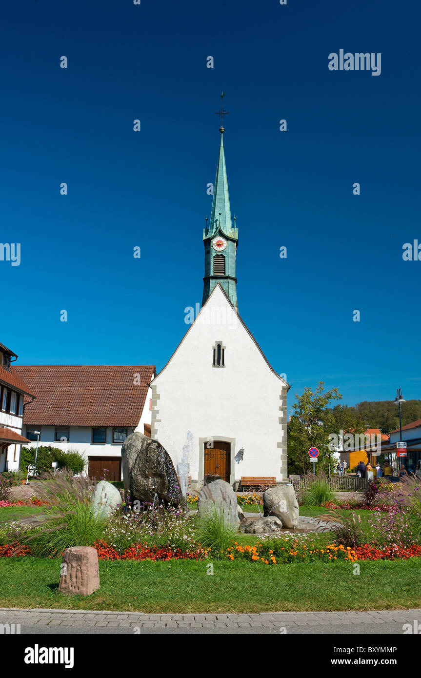 Church in Unteruhldingen, Lake Constance, Baden-Wuerttemberg, Germany Stock Photo