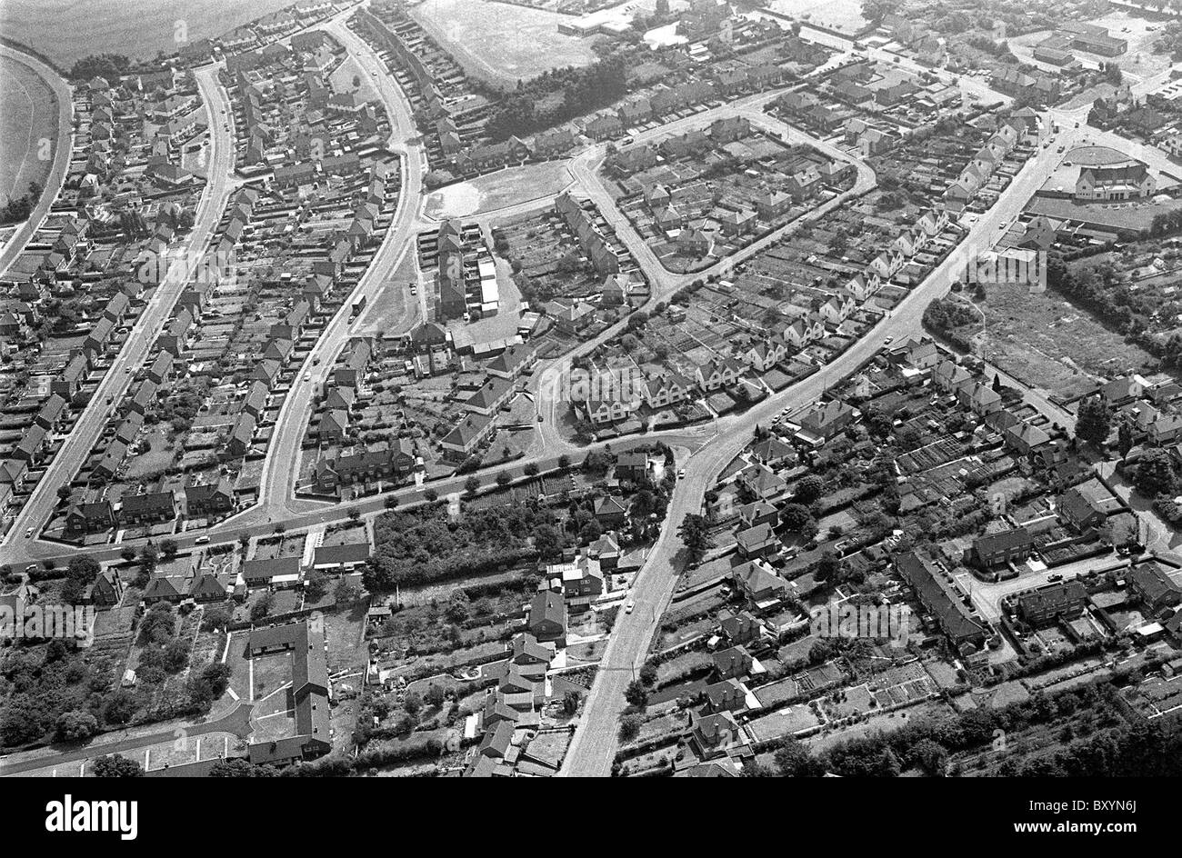 Aerial view of Wombourne in South Staffordshire Uk 1969 Stock Photo Alamy