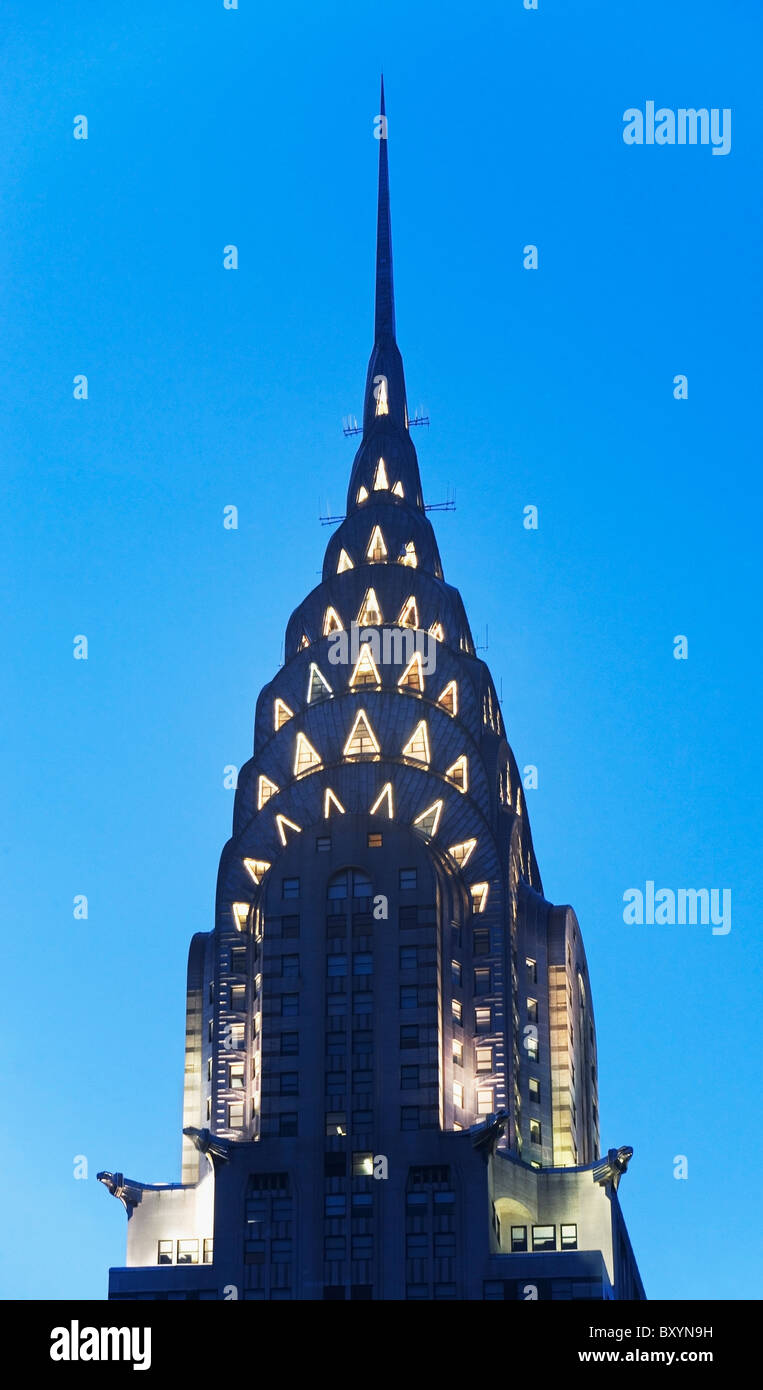 Tower and spire of Chrysler Building Stock Photo