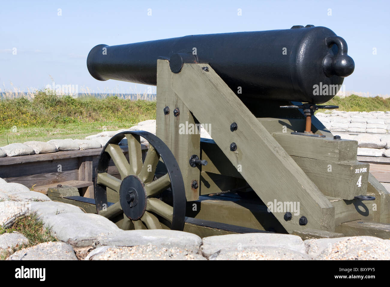Smoothbore muzzles-loading cannon used during the United States Civil War. Stock Photo