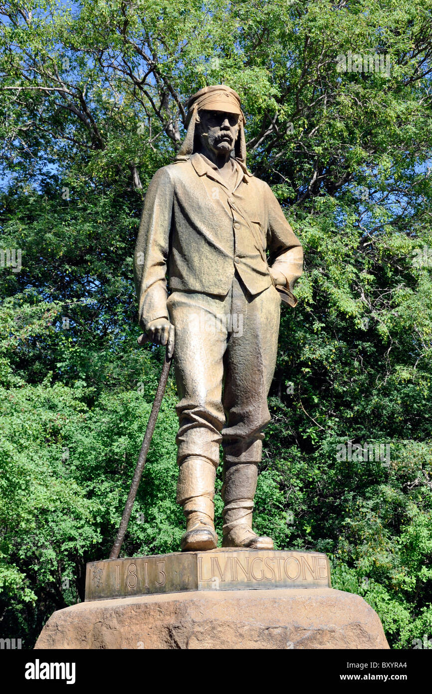 Livingstone statue, Victoria Falls, Zimbabwe Stock Photo Alamy