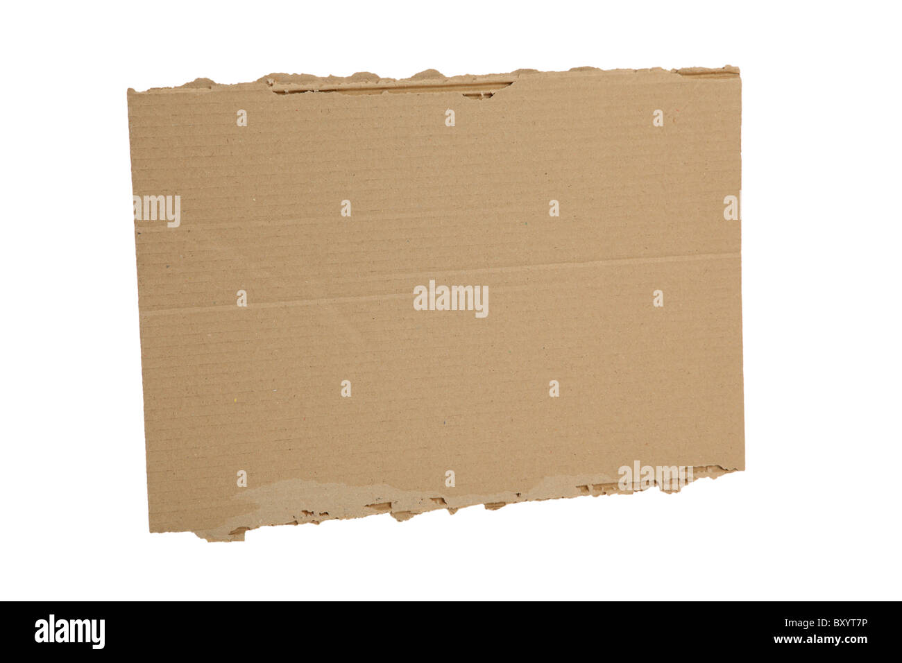 Blank cardboard sign on white background Stock Photo