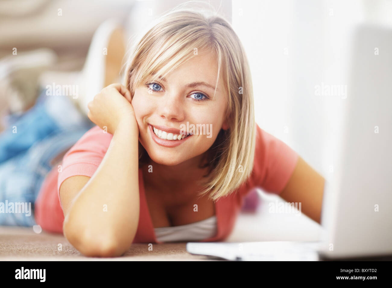 Portrait of young blonde woman Stock